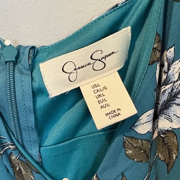 Jessica Simpson Teal Floral Maxi Dress - Picture 2 of 3